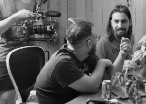 Vincent and Zach discussing music production.