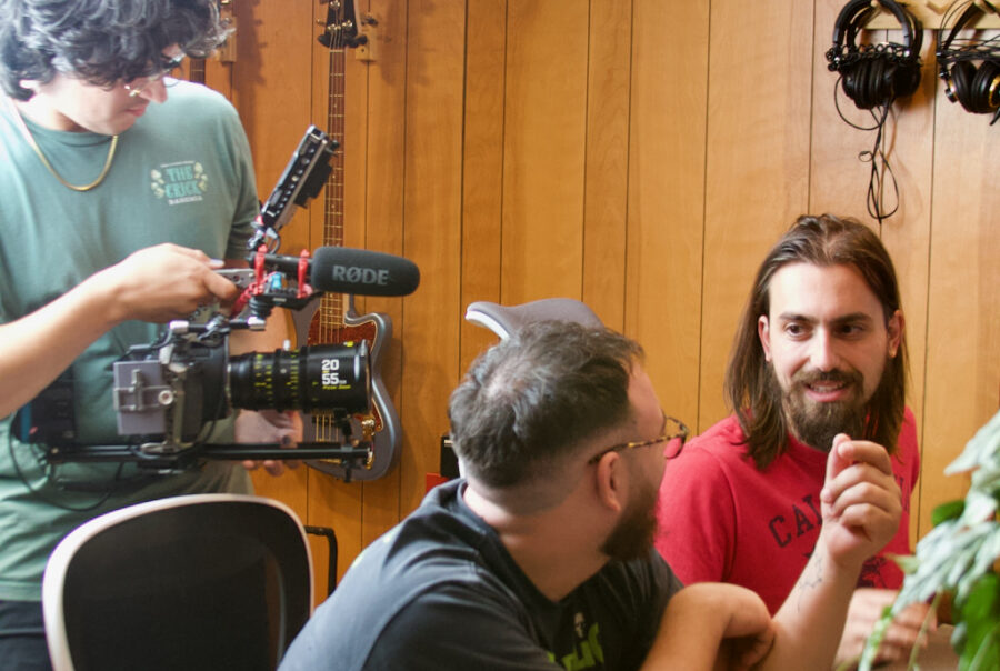 Vincent and Zach discussing music production.